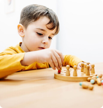 Child playing with blocks